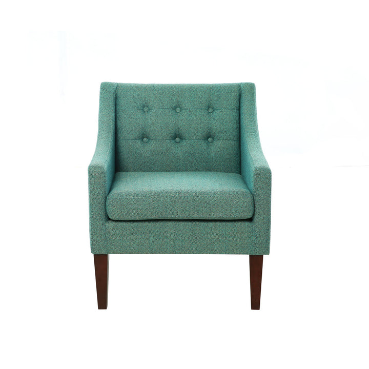 Clopton 26" Wide Mid-Century Modern Tufted Accent Armchair Hashtag Home Fabric: Nubby Green Polyester Blend