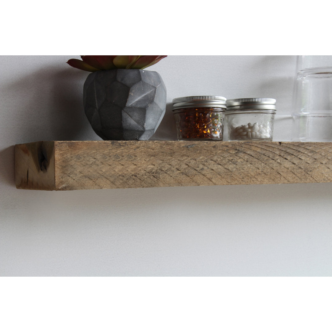 Joao 2 Piece Solid Wood Floating Shelf with Reclaimed Wood Gracie Oaks Size: 2" H x 18" W x 7" D Finish: Natural