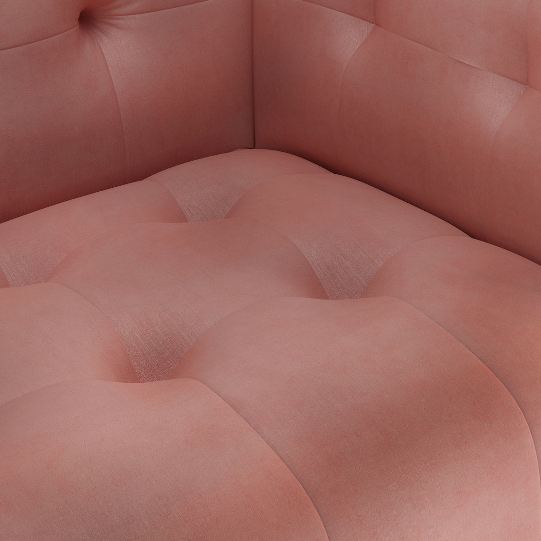 George 82" Velvet Tuxedo Arm Sofa AllModern Fabric: Blush Velvet
