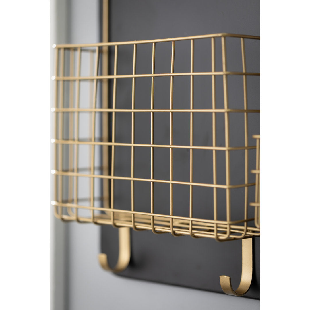 Home Office and School Mesh Wall Organizer With Key Hooks Clover Lane
