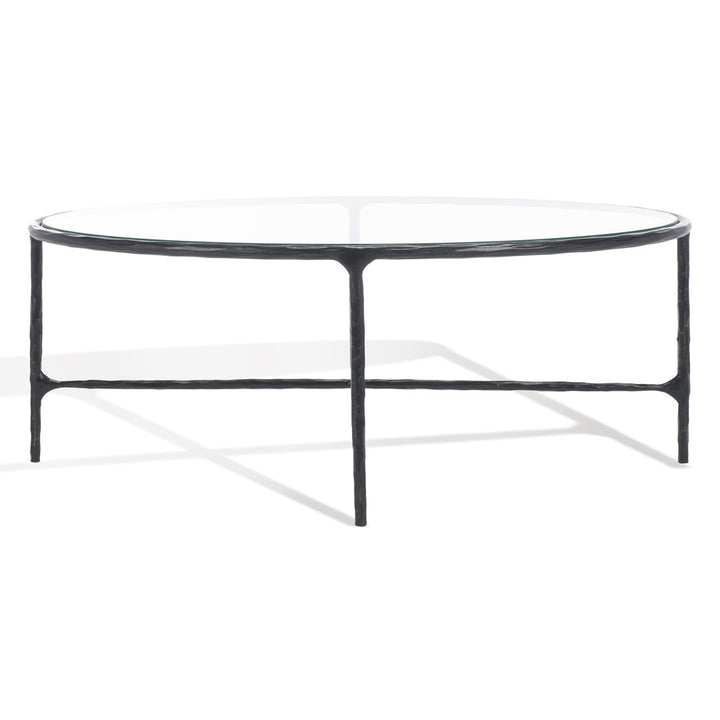 Evelynn 4 Legs Coffee Table Joss & Main Table Base Color: Black, Table Top Color: Clear