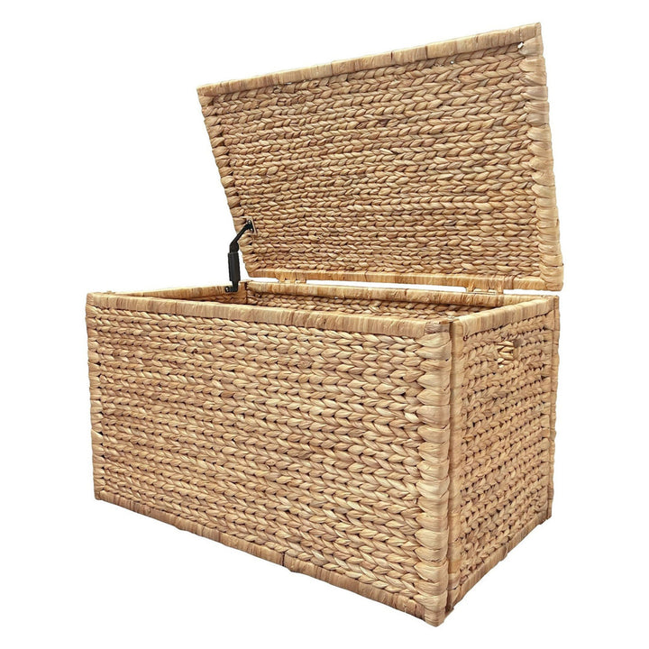 Ved Heavy-duty Water Hyacinth Wicker Storage Trunk with Metal Frame Highland Dunes Color: Natural