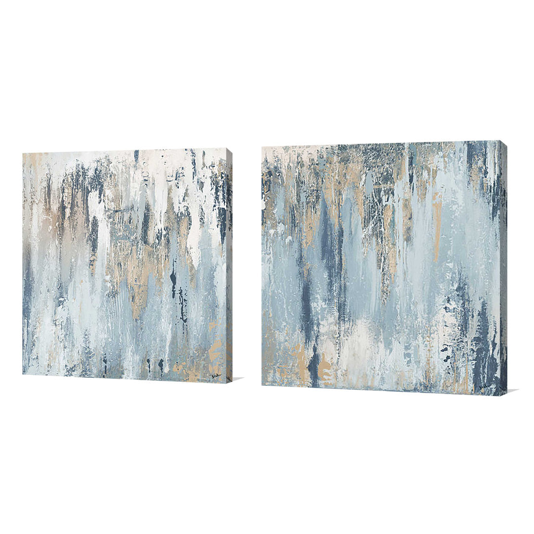 Blue Illusion Square by Patricia Pinto - 2 Piece Acrylic Print Set Orren Ellis Size: 18" H x 18" W x 1" D Format: Wrapped Canvas