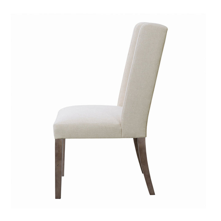 Jorvin Tufted Upholstered Wingback Side Chair in Beige (Set of 2) Gracie Oaks