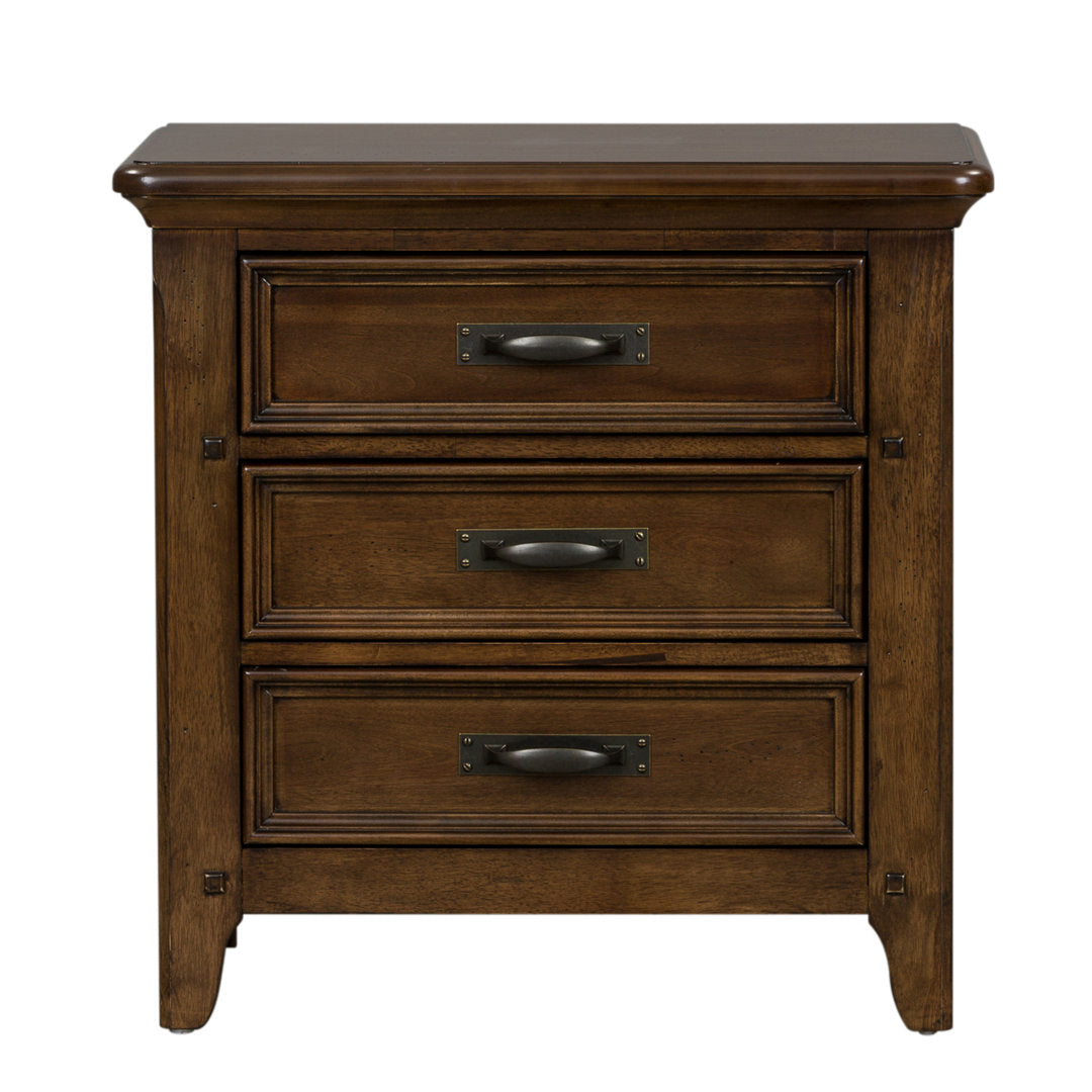 Chronister 3 - Drawer Nightstand in Brown Lark Manor™