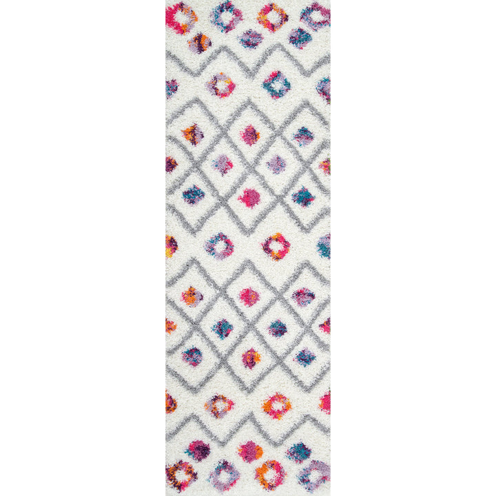 Abramson Bohemian Diamond Trellis Shag Pink/Ivory Rug Mack & Milo™ Rug Size: Runner 2'8" x 12'