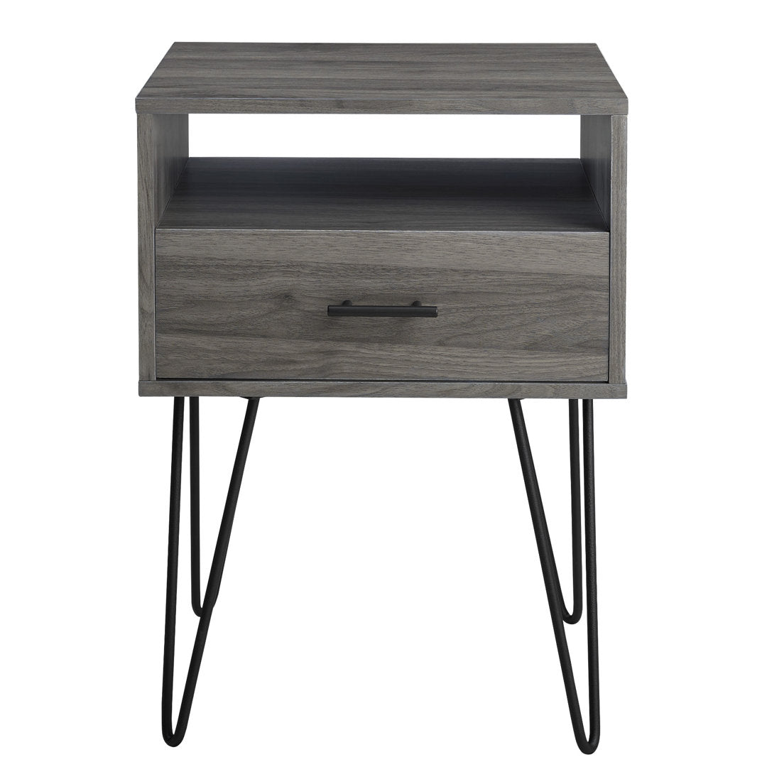 Adrow 1-Drawer Nightstand with Cubby Wade Logan® Color: Slate Gray