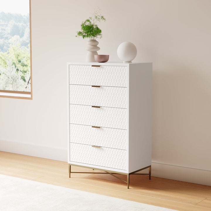 Capra 5 Drawer 30'' W Chest AllModern Color: White