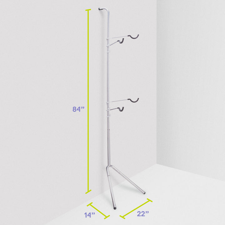 delta Alloy Freestanding Wall Fully Adjustable 2 Bike Single Pole Gravity Bike Storage Rack Delta Design