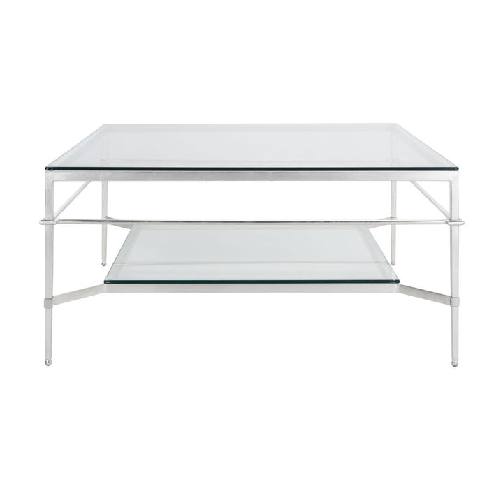 Genevieve Coffee Table with Storage Etta Avenue™ Table Base Color: Silver