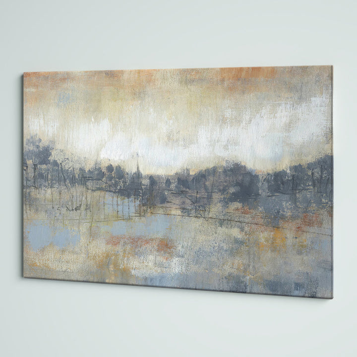 Cool Grey Horizon I - Wrapped Canvas Print Steelside™ Size: 32" H x 48" W