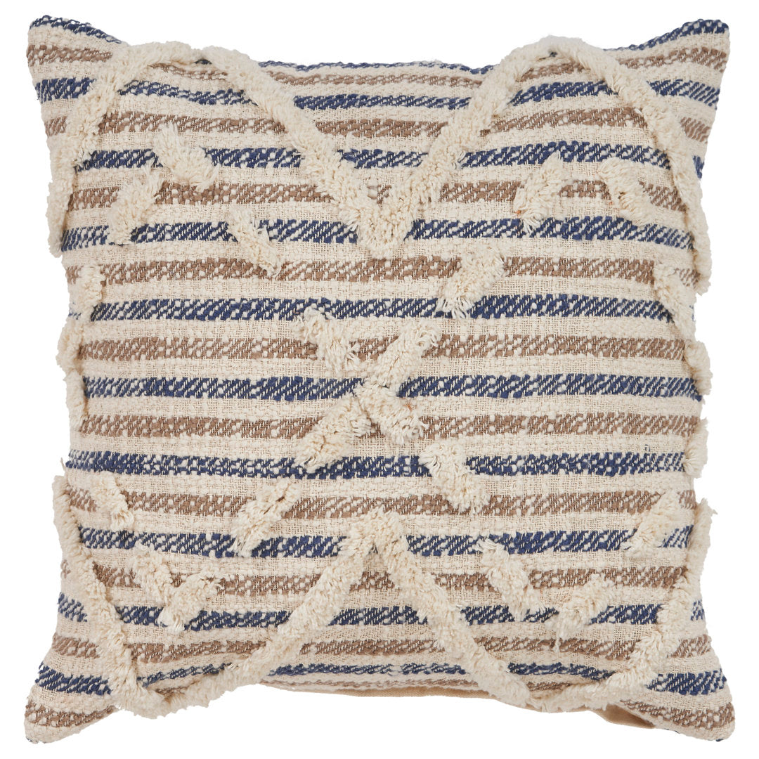 Pillow Textured Stripe Cotton Throw Pillow Rajani Home