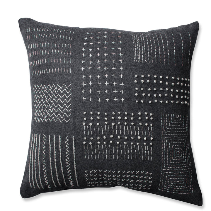 Square Cotton Pillow Cover & Insert Pillow Perfect Color: Dark Melange/Gray