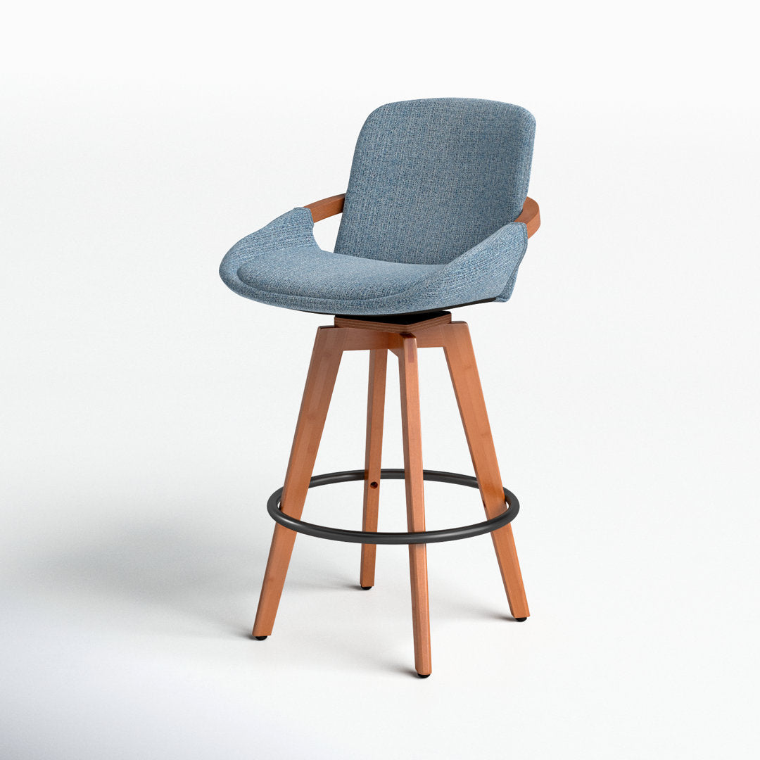Whitacre Swivel Stool Wade Logan® Upholstery: Blue Noise Tweed, Seat Height: Counter Stool (26" Seat Height)