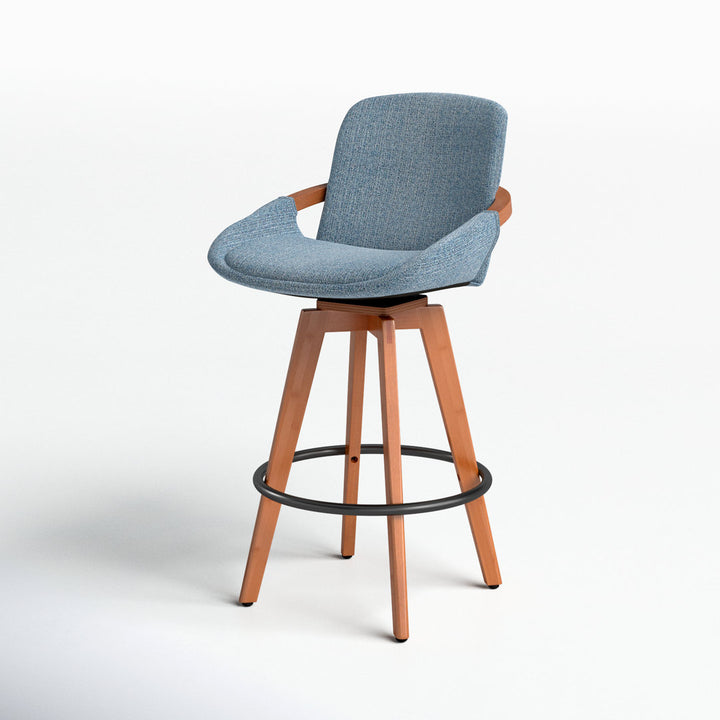 Whitacre Swivel Stool Wade Logan® Upholstery: Blue Noise Tweed, Seat Height: Counter Stool (26" Seat Height)