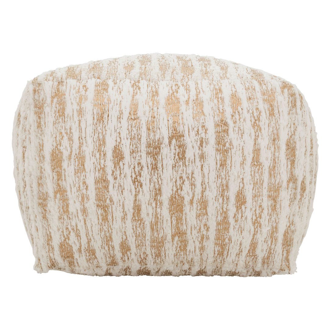 Wightman 20'' Square Abstract Pouf Ottoman Foundry Select Fabric: Gold