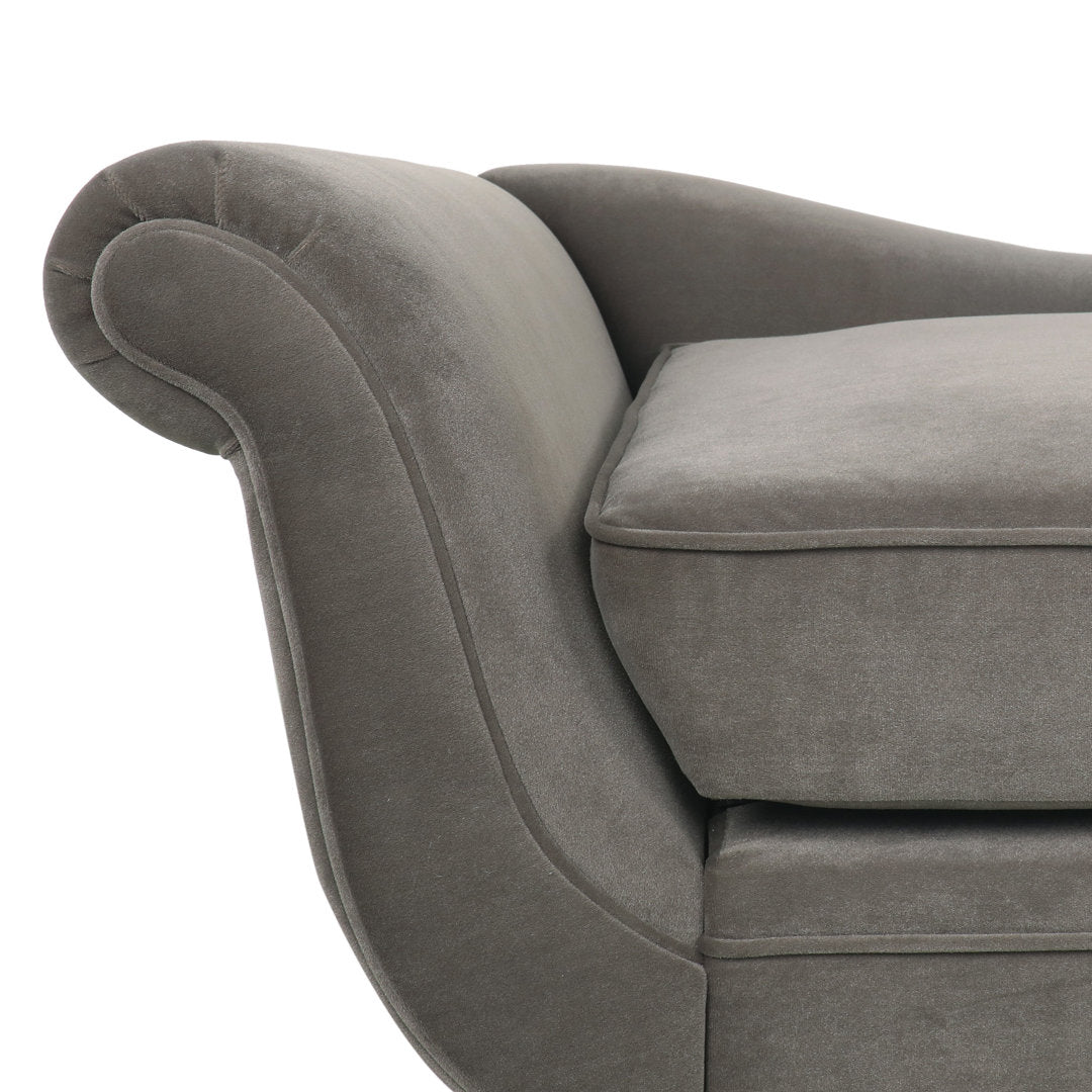 Roiled Arms Chaise Lounge Everly Quinn Fabric: Taupe Polyester Blend