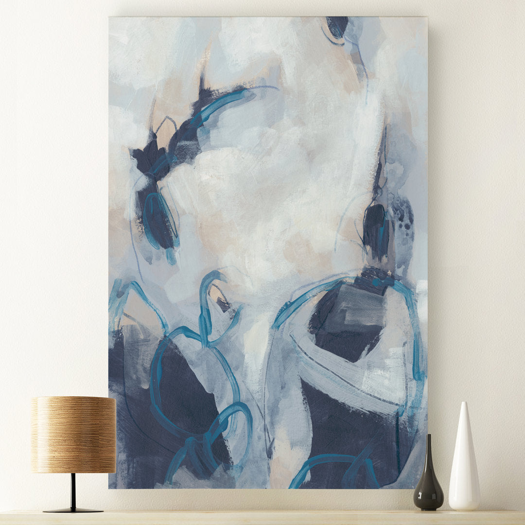 Blue Process I' - Painting Print on Canvas Etta Avenue™ Size: 27" H x 18" W x 1" D Format: Wrapped Canvas