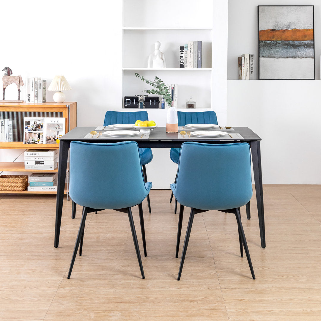 Birkland Dining Chair (Set of 6) Everly Quinn Upholstery Color: Blue