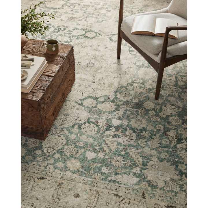 Magnolia Home By Joanna Gaines X Loloi Sinclair Machine Washable Jade / Sand Area Rug Magnolia Home by Joanna Gaines x Loloi Rug Size: Rectangle 5' x 7'