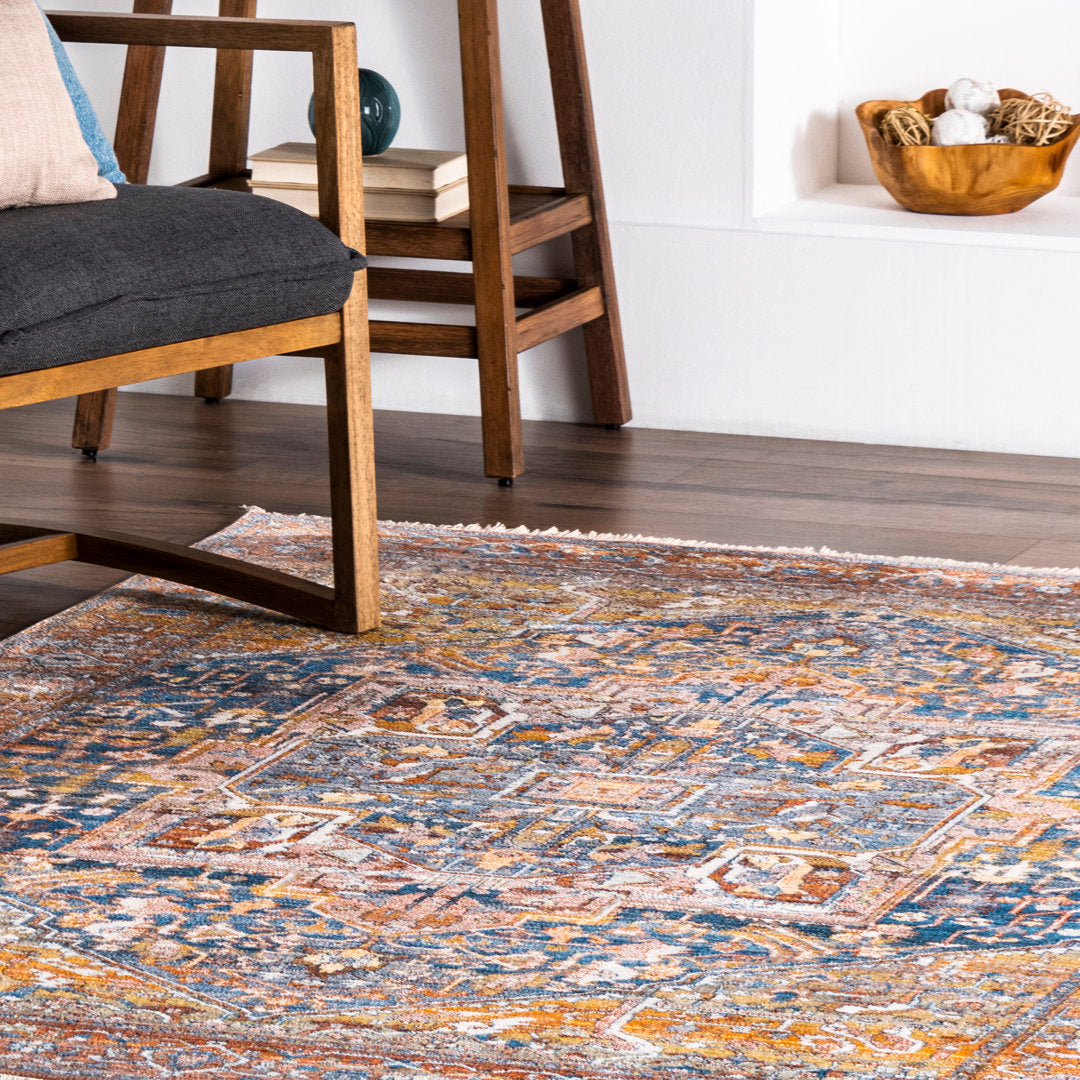 Windmere Traditional Oriental Medallion Rust/Brick/Navy Area Rug Langley Street® Rug Size: Square 7'10"