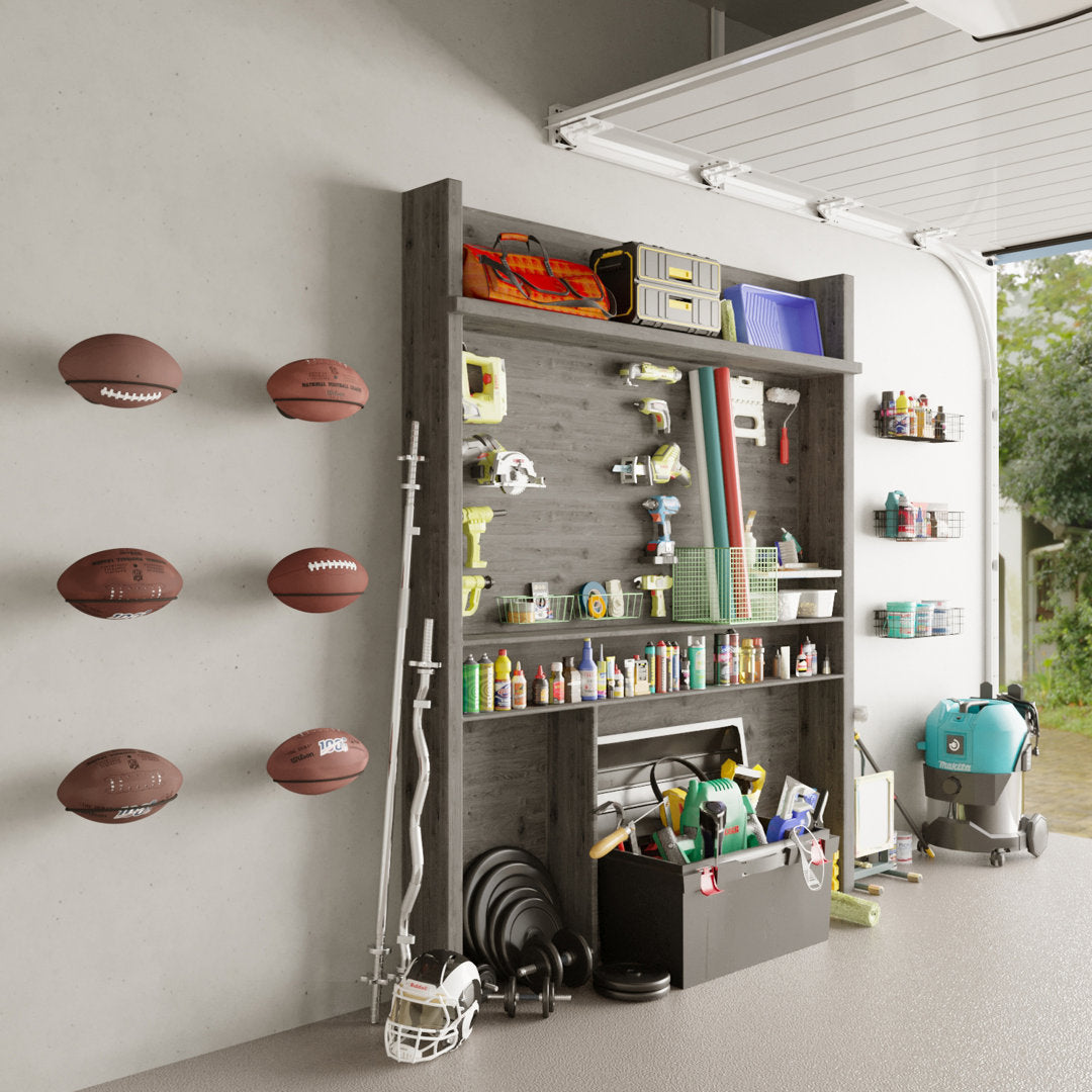 Ixelles Football Wall Mounted Sports Rack (Set of 2) Rebrilliant