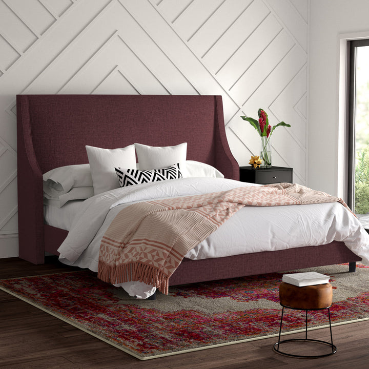 Bernadine Upholstered Low Profile Standard Bed Mercury Row® Color: Classic Linen Linen Size: Twin