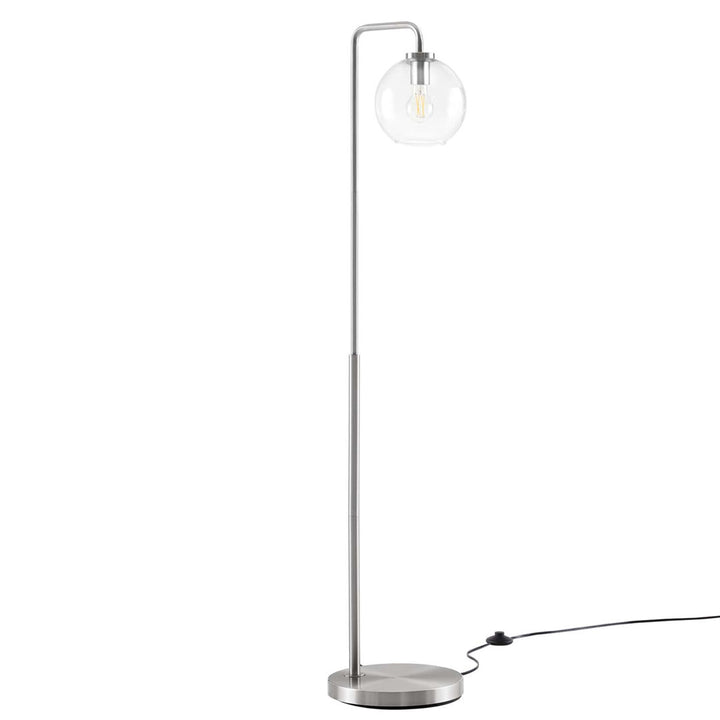 Modway Silo Glass Globe Glass and Metal Floor Lamp Modway Base Finish: Satin Nickel