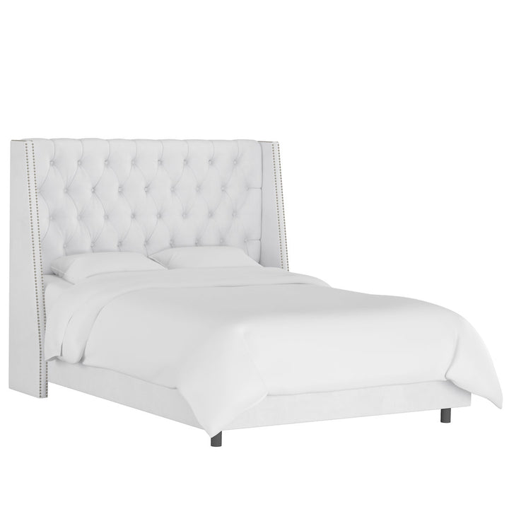 Annabel Upholstered Wingback Bed Kelly Clarkson Home Size: King Body Fabric: Classic White Velvet