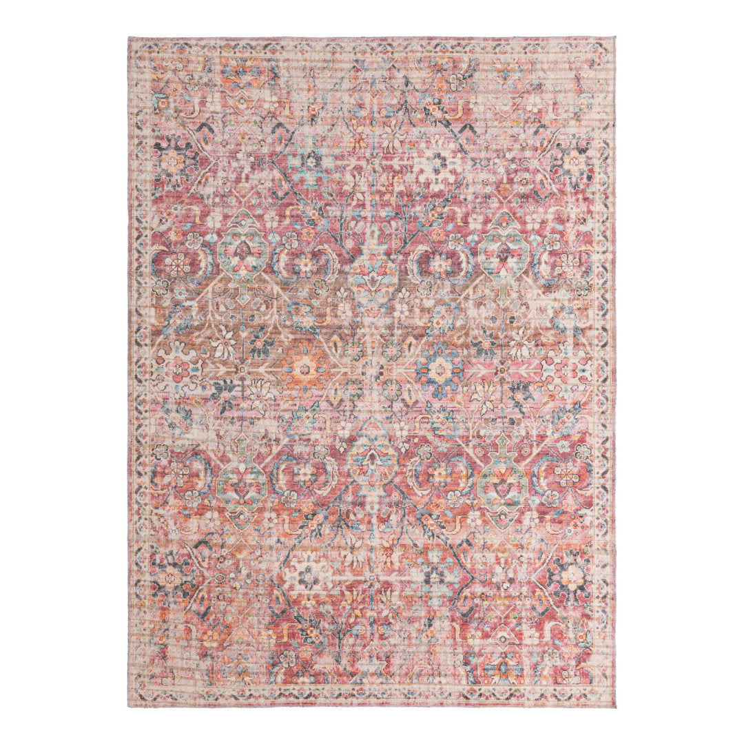 Engelhardt Floral Machine Made Power Loom Chenille Area Rug in Ivory/Pink Mistana™ Rug Size: Rectangle 5'11" x 9'