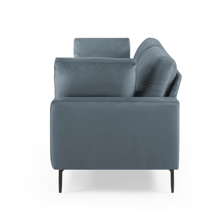Jeses MINIMORE Modern Style Etta 84.3" Mid-Century Modern Design Sofa Corrigan Studio® Fabric: Light Blue Velvet