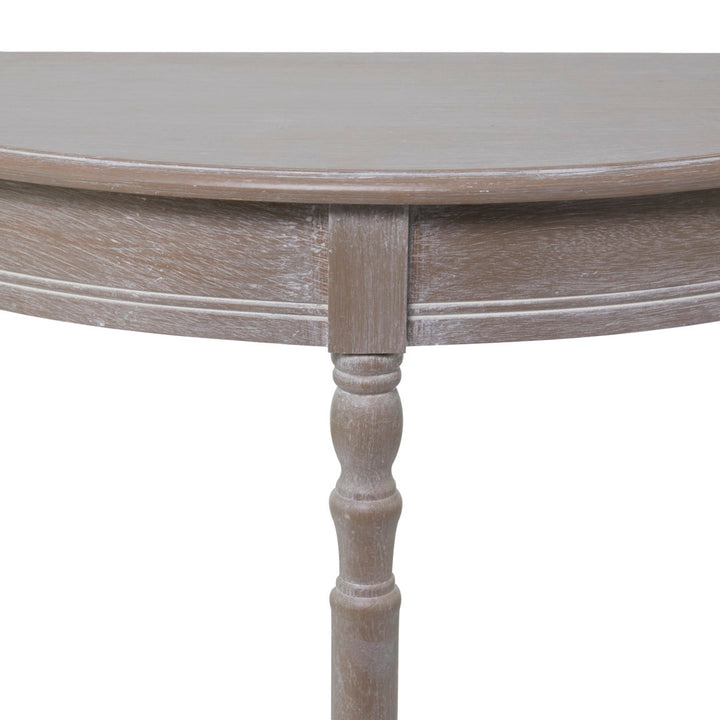 Mcbroom Wood Half Moon 1 Shelf Console Table Ophelia & Co. Color: Light Brownish Gray