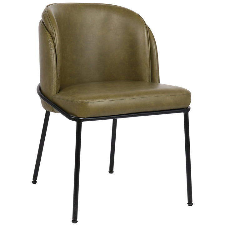Philpott Faux Leather Dining Chair, Set Of 2 (Set of 2) Trent Austin Design® Upholstery Color: Olive