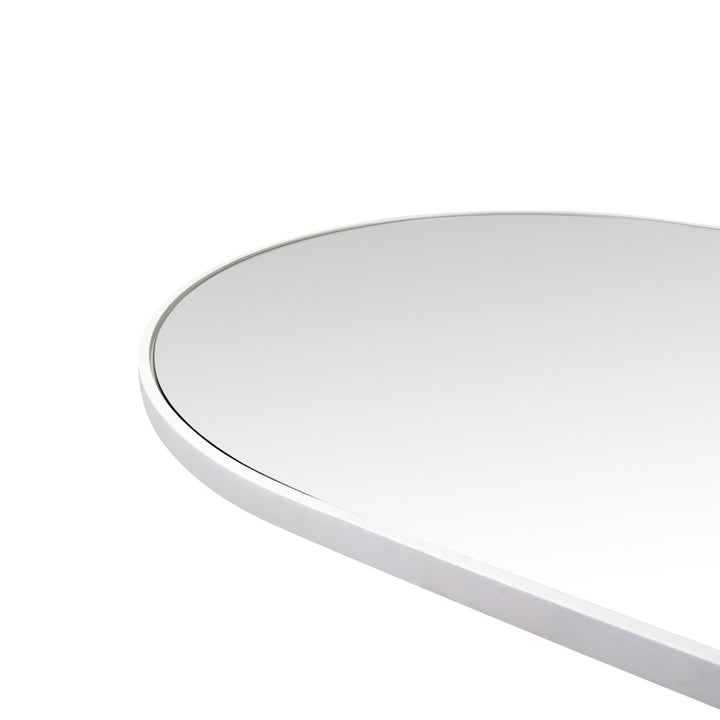 Kira Arched Mirror Glass Warehouse Size: 40'' X 60'' Finish: White