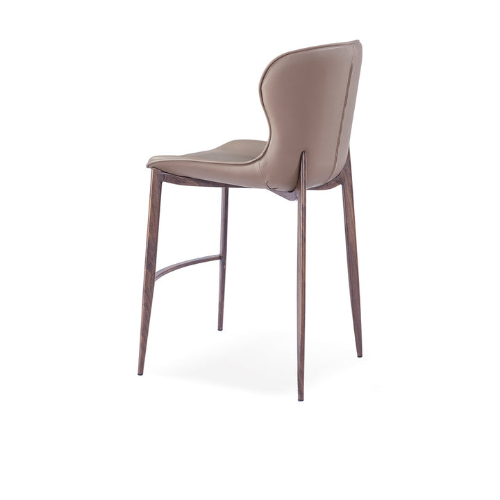 Albert Upholstered Bar & Counter Stool Upper Square™ Upholstery Color: Taupe, Base Color: Wood Veneer Seat Height: Counter Stool (24” Seat Height)