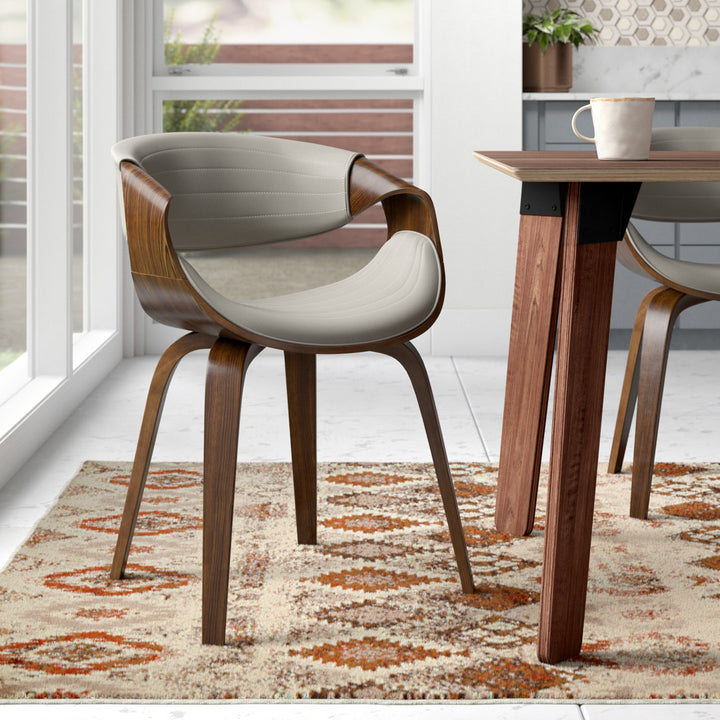 Tejeda Upholstered Arm Chair Mercury Row® Leg Color: Walnut, Upholstery Color: Gray