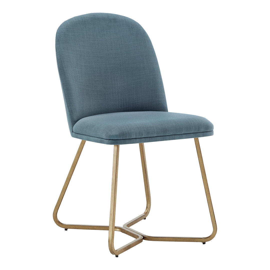 Ainhoa Linen Upholstered Side Chair (Set of 2) Etta Avenue™ Upholstery Color: Blue