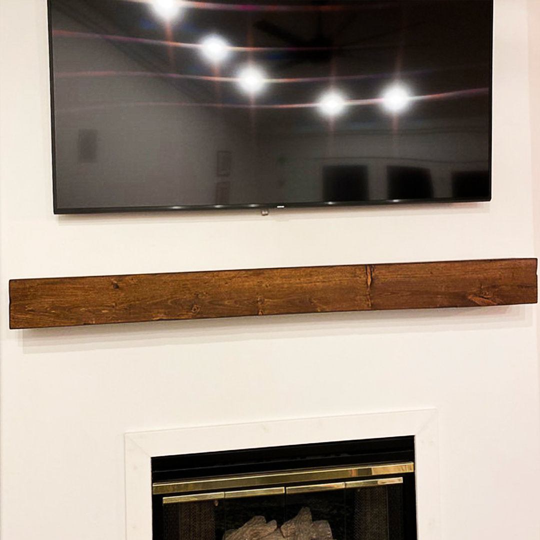 Melodye Rustic Fireplace Shelf Mantel Ebern Designs Shelf Length: 72 in., Finish: Provincial