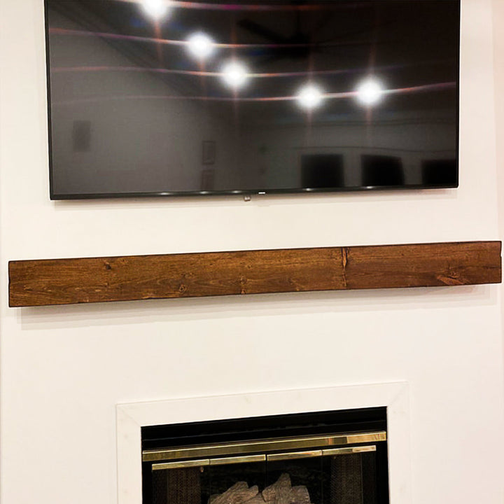 Melodye Rustic Fireplace Shelf Mantel Ebern Designs Shelf Length: 72 in., Finish: Provincial