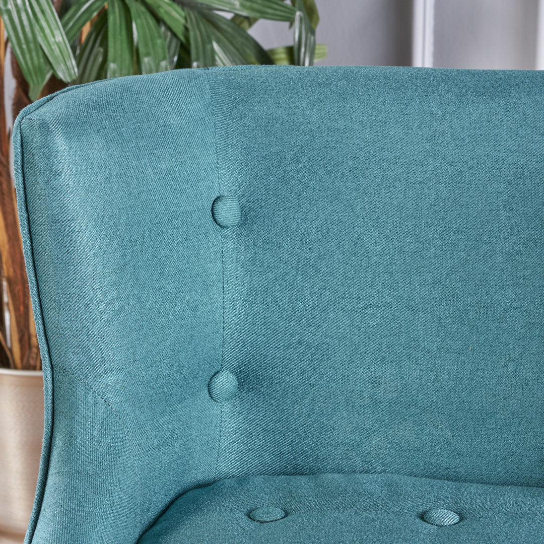 Staas 71.12Cm Wide Tufted Polyester Wingback Chair Charlton Home® Fabric: Dark Teal 100% Polyester