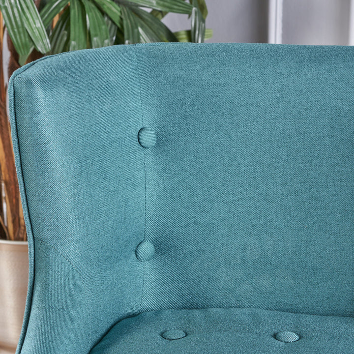 Staas 71.12Cm Wide Tufted Polyester Wingback Chair Charlton Home® Fabric: Dark Teal 100% Polyester