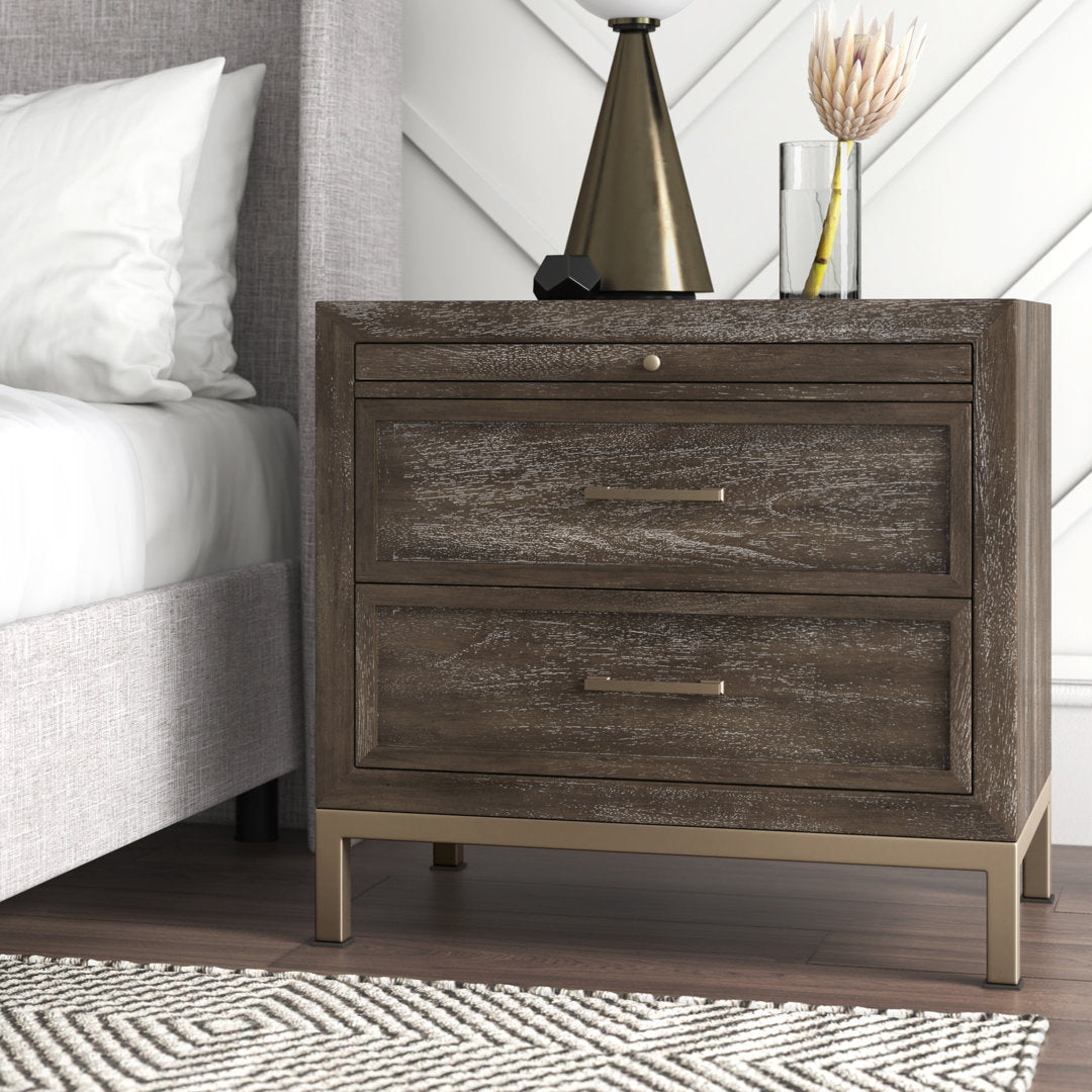 Brinerl 2 - Drawer Nightstand in Brown Mercury Row®