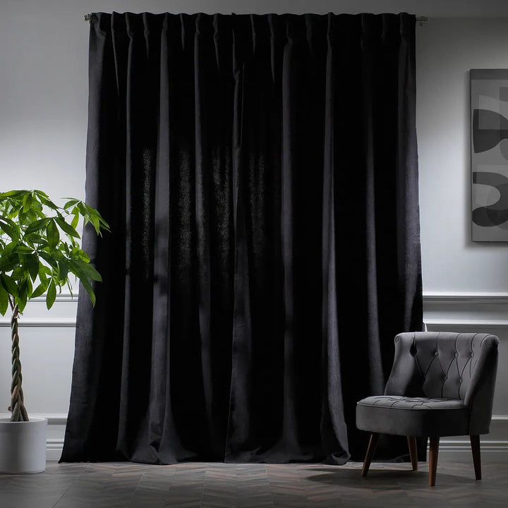 Extra wide x Extra Long Custom Made Decorative Single Panel Lilijan Home & Curtain Curtain Color: Black Size per Panel: 100" W x 228" L