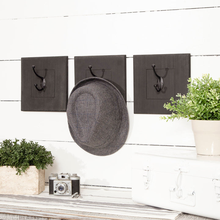 3 - Hook Wall Hook (Set of 3) Red Barrel Studio® Color: Distressed Black