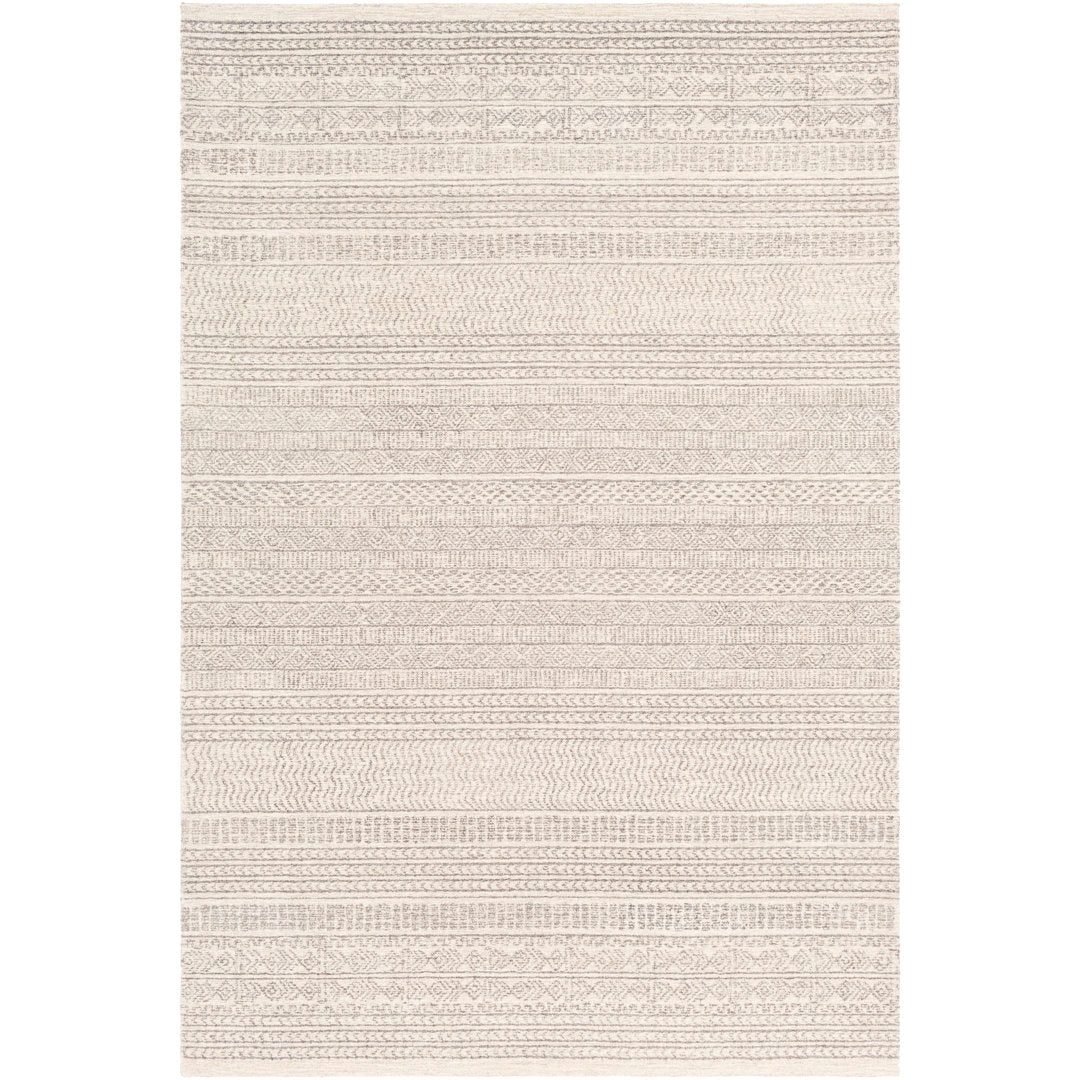 Lansing Geometric Hand-Tufted Wool Gray/Cream Area Rug Steelside™ Rug Size: Rectangle 3' x 5'