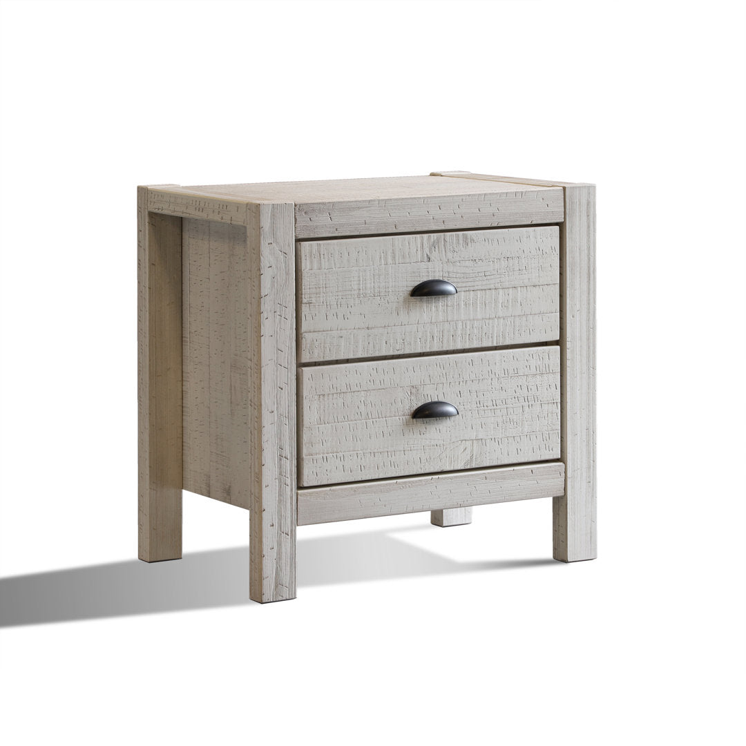 Montauk 2 Drawer Nightstand Grain Wood Furniture Color: Rustic Off-White