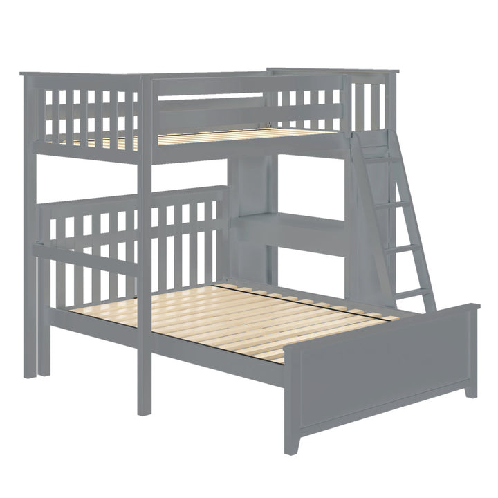 Buhr Twin Over Full Solid Wood L-Shaped Bunk Beds with Built-in-Desk Viv + Rae™ Bed Frame Color: Gray