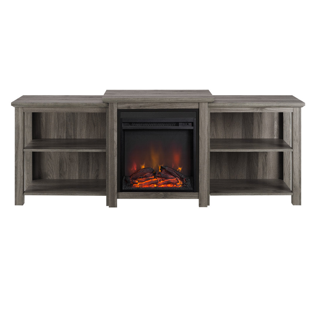Woodbury 70" Media Console with Electric Fireplace Millwood Pines Color: Slate Gray