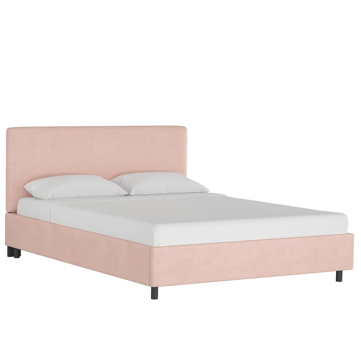 Pyburn Upholstered Low Profile Platform Bed Mercury Row® Color: Classic Blush Performance Velvet Size: Twin