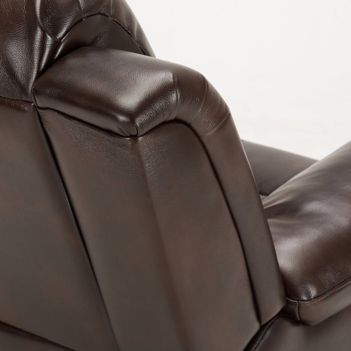 Kahler 37.75" Wide Faux Leather Manual Glider Recliner Andover Mills™ Upholstery Color: Burnished Brown